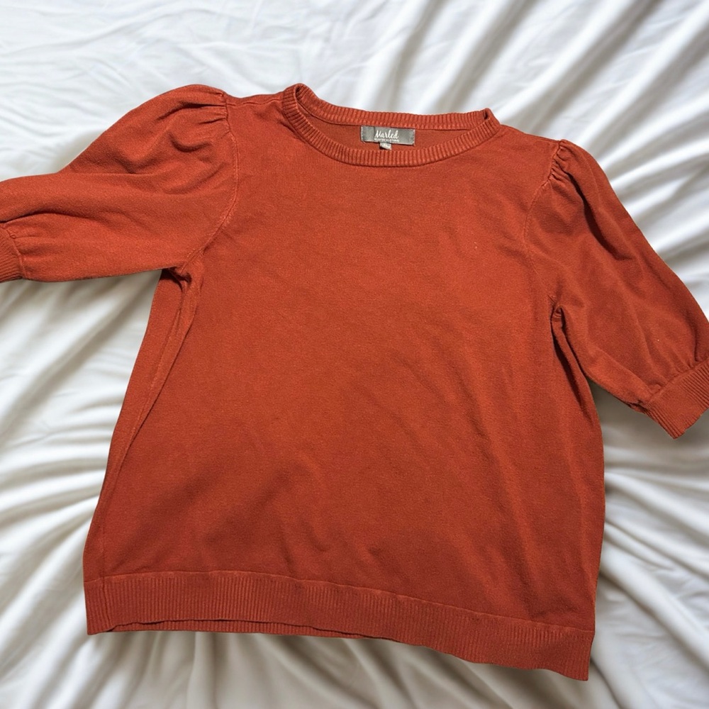 Elegant Rust Crew Neck Sweater